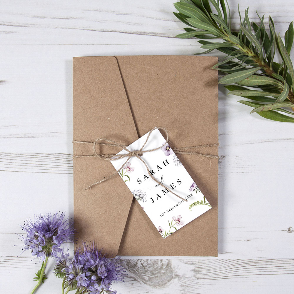 'Spring Blush SC13' Pocketfold Wedding Invitation