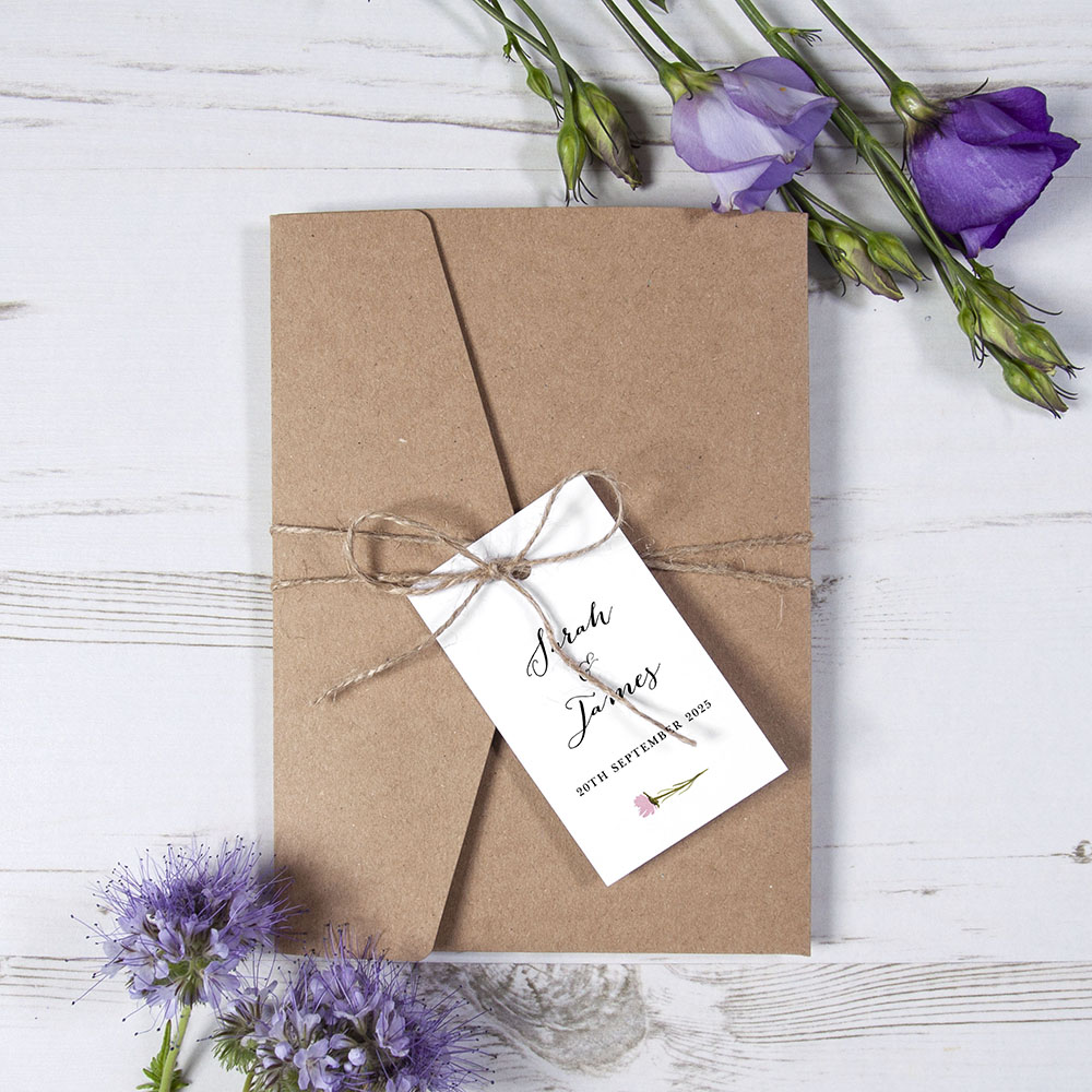 'Wild Floral' Pocketfold Wedding Invitation