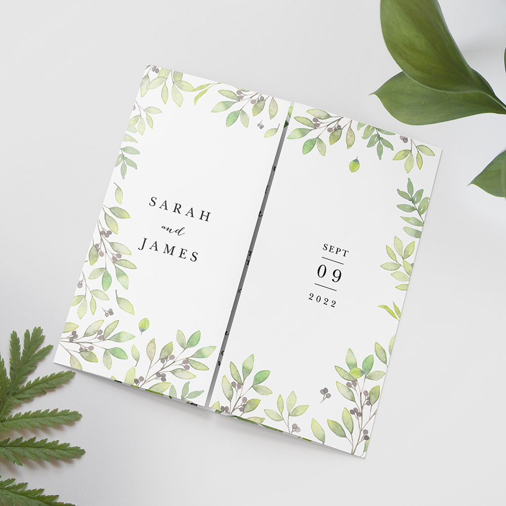 'Arabella' Printed Gatefold Wedding Invitation