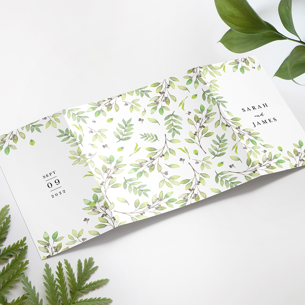 'Arabella' Printed Gatefold Wedding Invitation