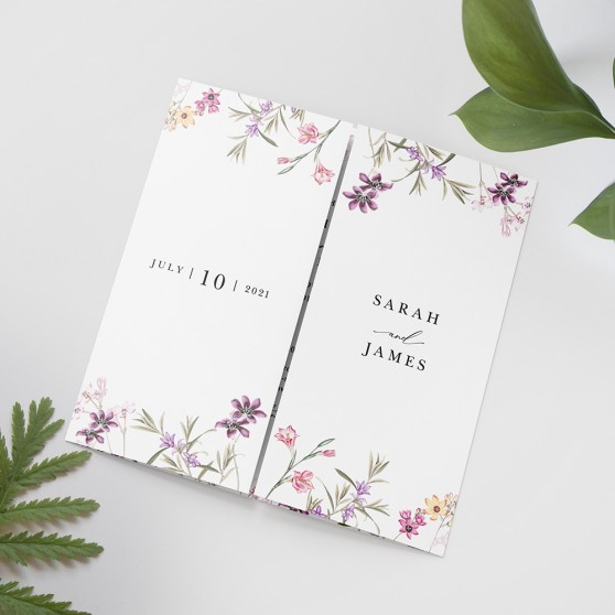 'Wild Botanical' Printed Gatefold Wedding Invitation