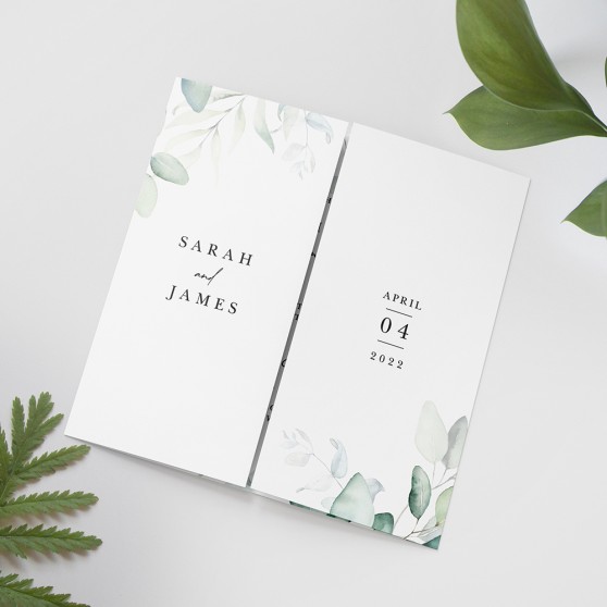 'Dreamy Eucalyptus' Printed Gatefold Wedding Invitation
