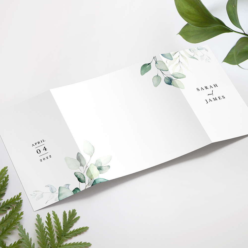 'Dreamy Eucalyptus' Printed Gatefold Wedding Invitation