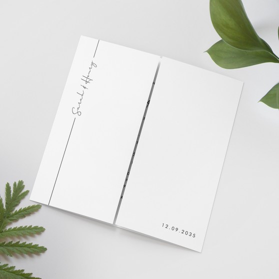 'Modern Minimalist MM02' Printed Gatefold Wedding Invitation Sample