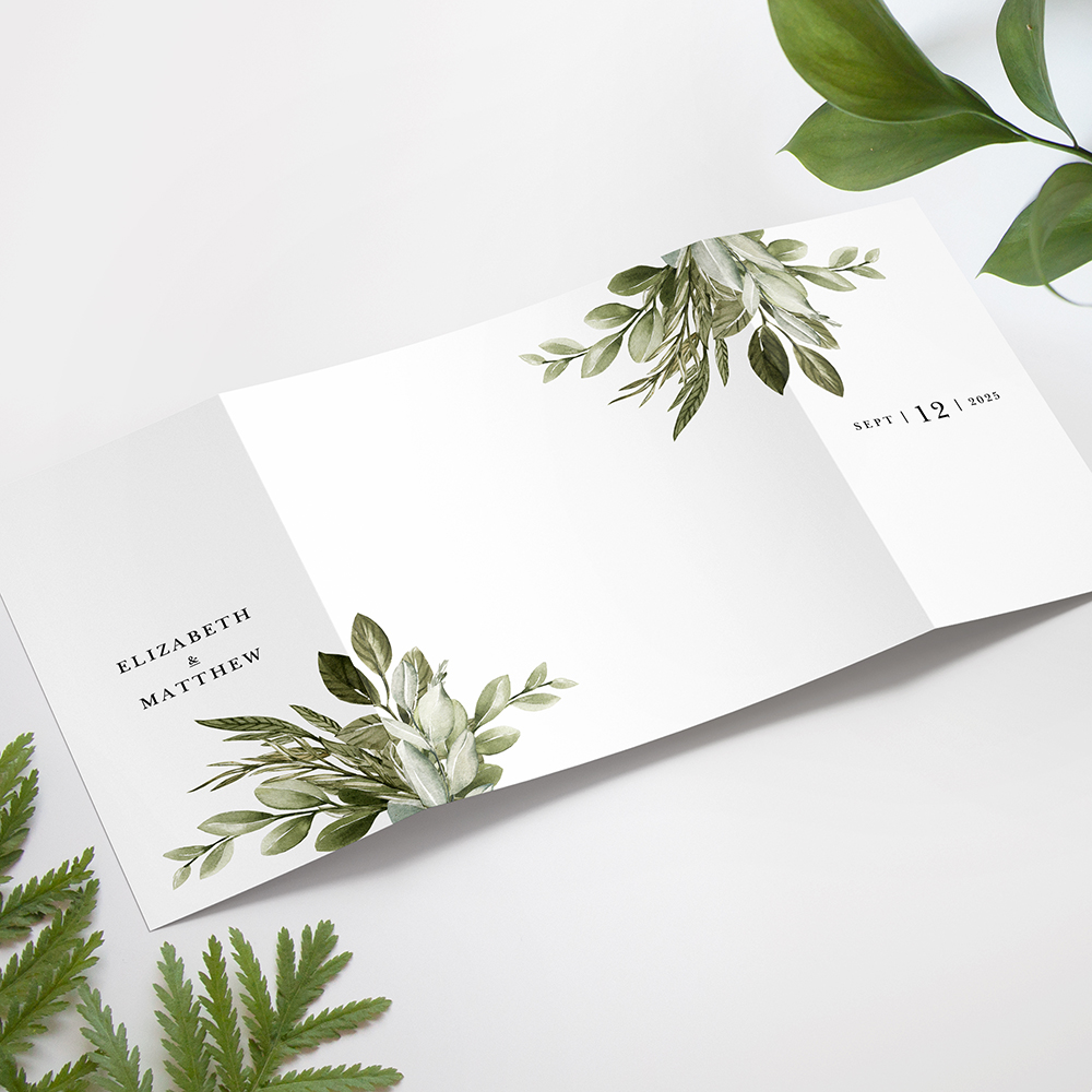 'Tuscany' Printed Gatefold Wedding Invitation Sample