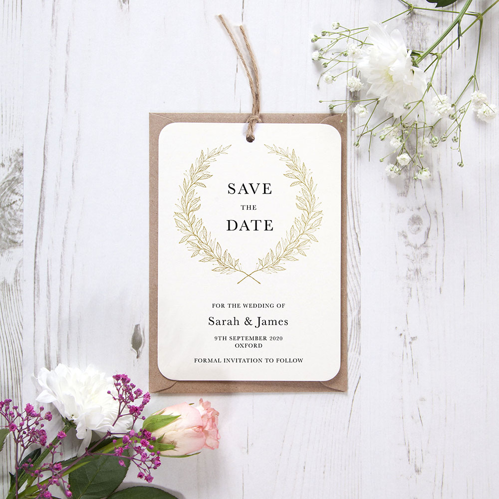 'Alice Gold' Save the Date Tag
