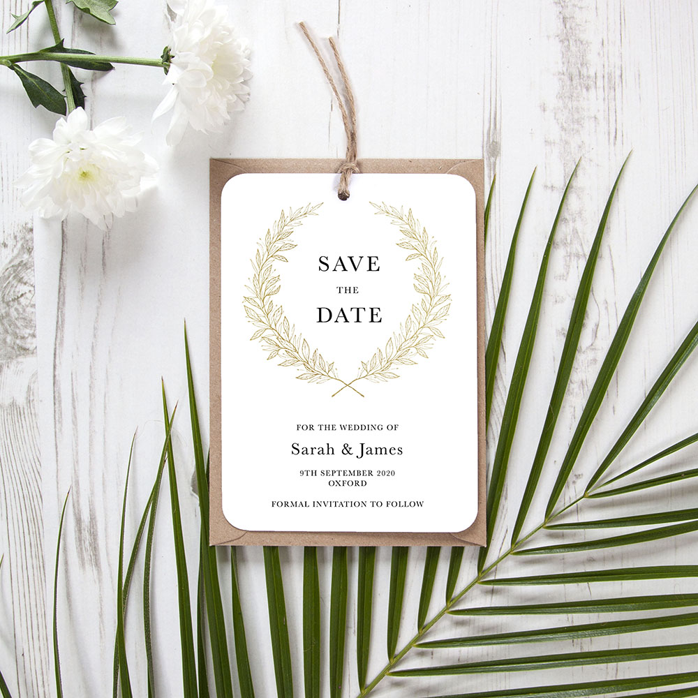 'Alice Gold' Save the Date Tag