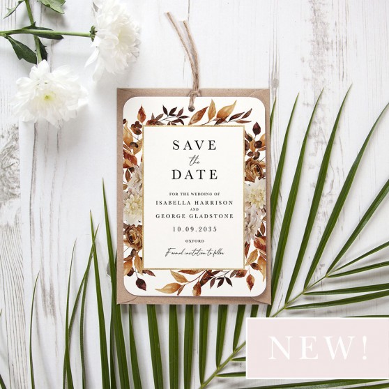 'Autumn Garden AG10' Tag Save the Date Sample