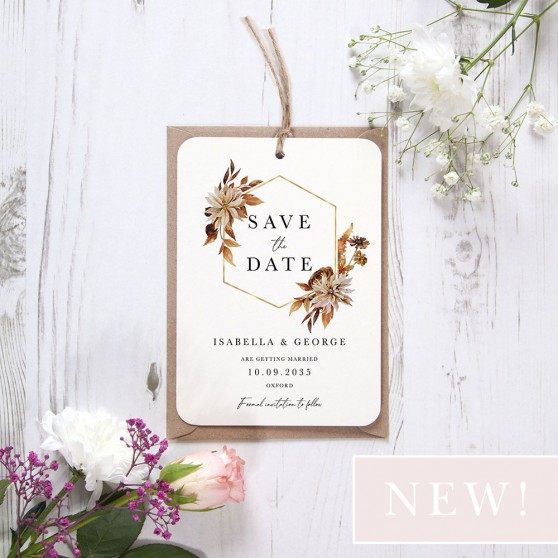 'Autumn Garden AG11' Tag Save the Date Sample