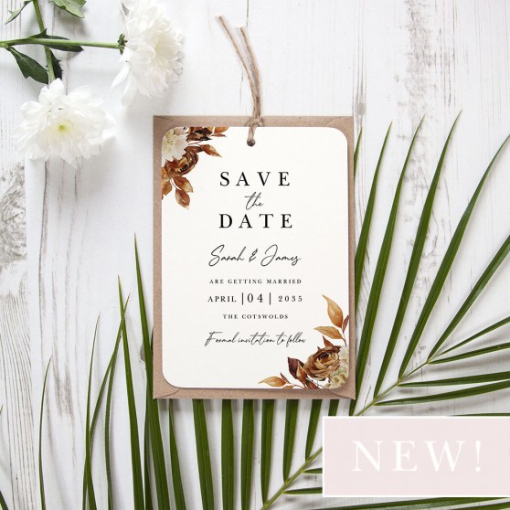 'Autumn Garden AG12' Tag Save the Date Sample
