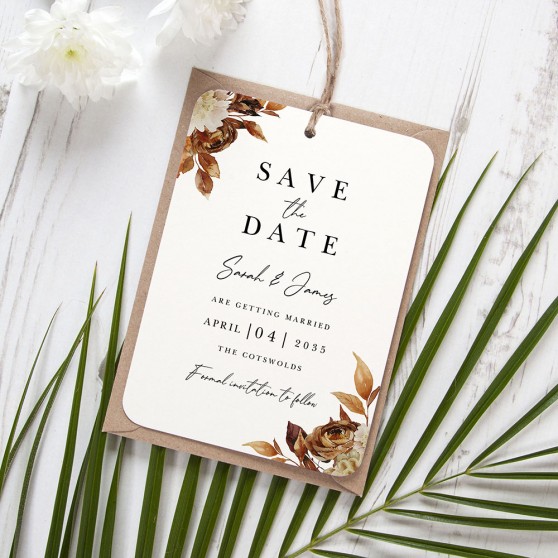 'Autumn Garden AG12' Tag Save the Date Sample