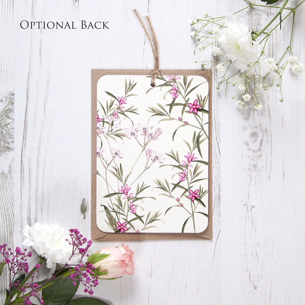'Pink Botanical PB12' Save the Date Tag