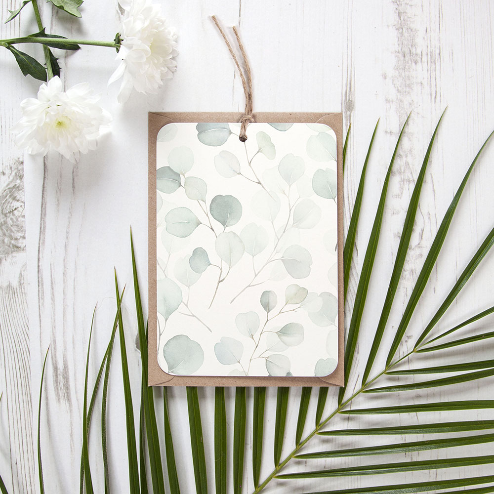 'Dreamy Eucalyptus DE11' Save the Date Tag