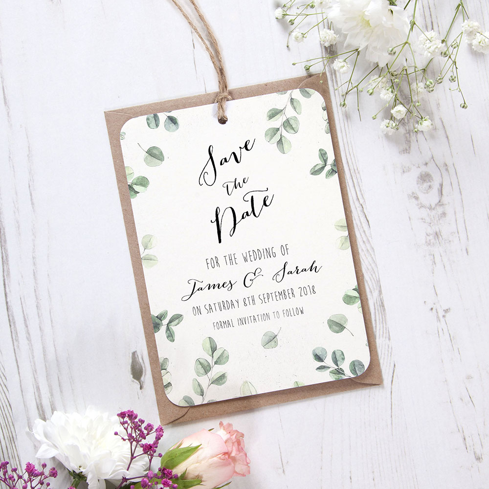 'Eucalyptus' Tag Save the Date Sample
