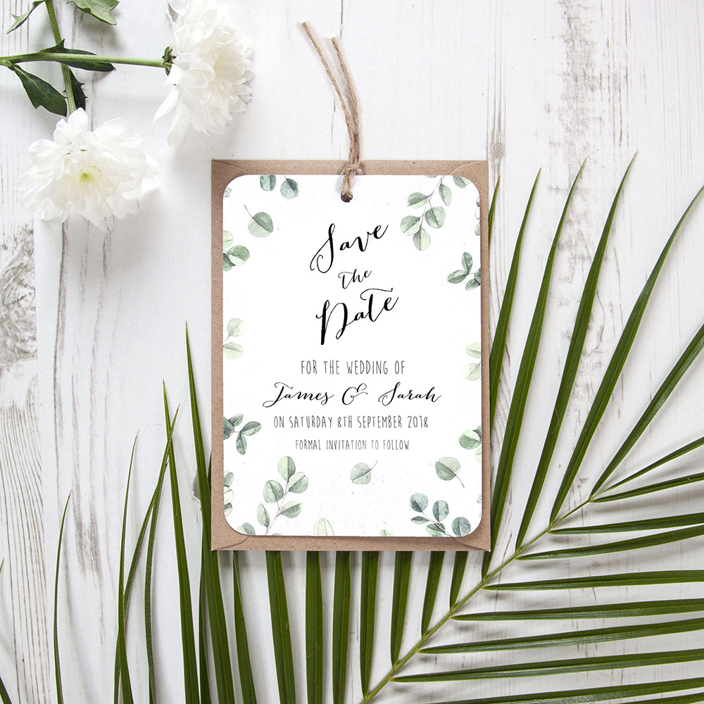 'Eucalyptus' Tag Save the Date Sample