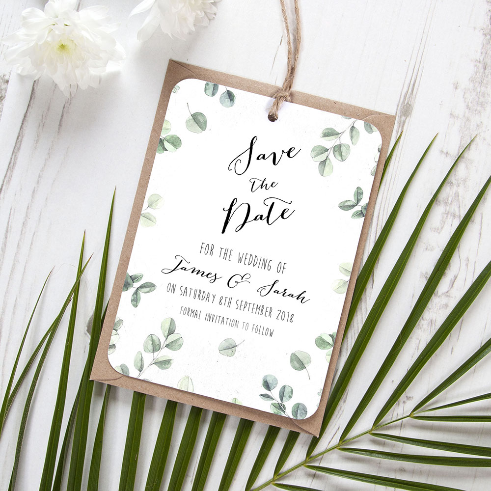 'Eucalyptus' Tag Save the Date Sample
