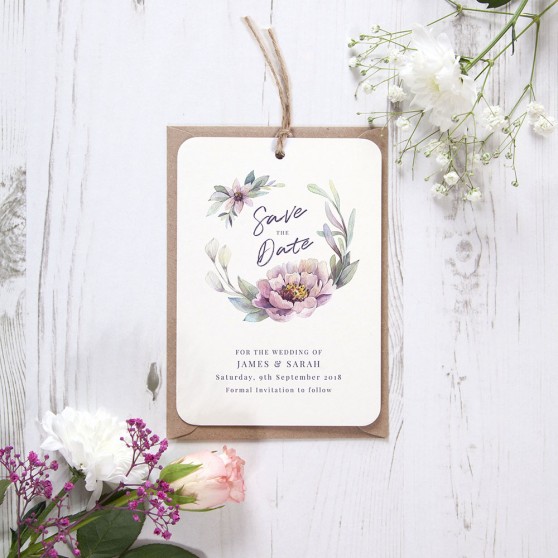 'Henrietta Dawn' Tag Save the Date Sample