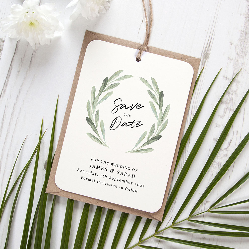 'Olive' Tag Save the Date Sample