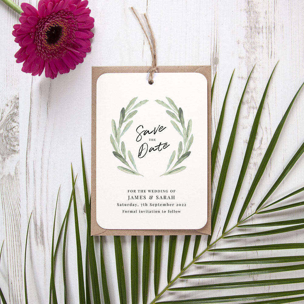 'Olive' Tag Save the Date Sample