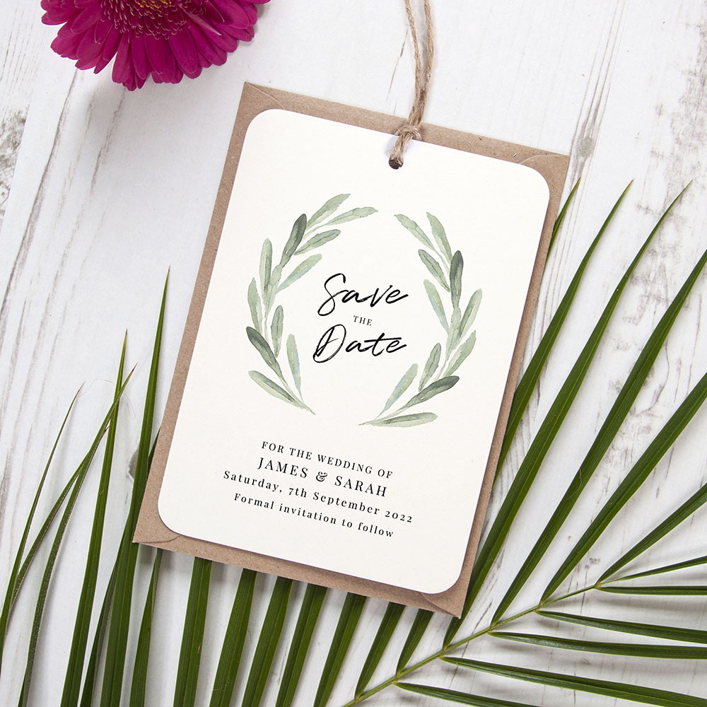 'Olive' Tag Save the Date Sample
