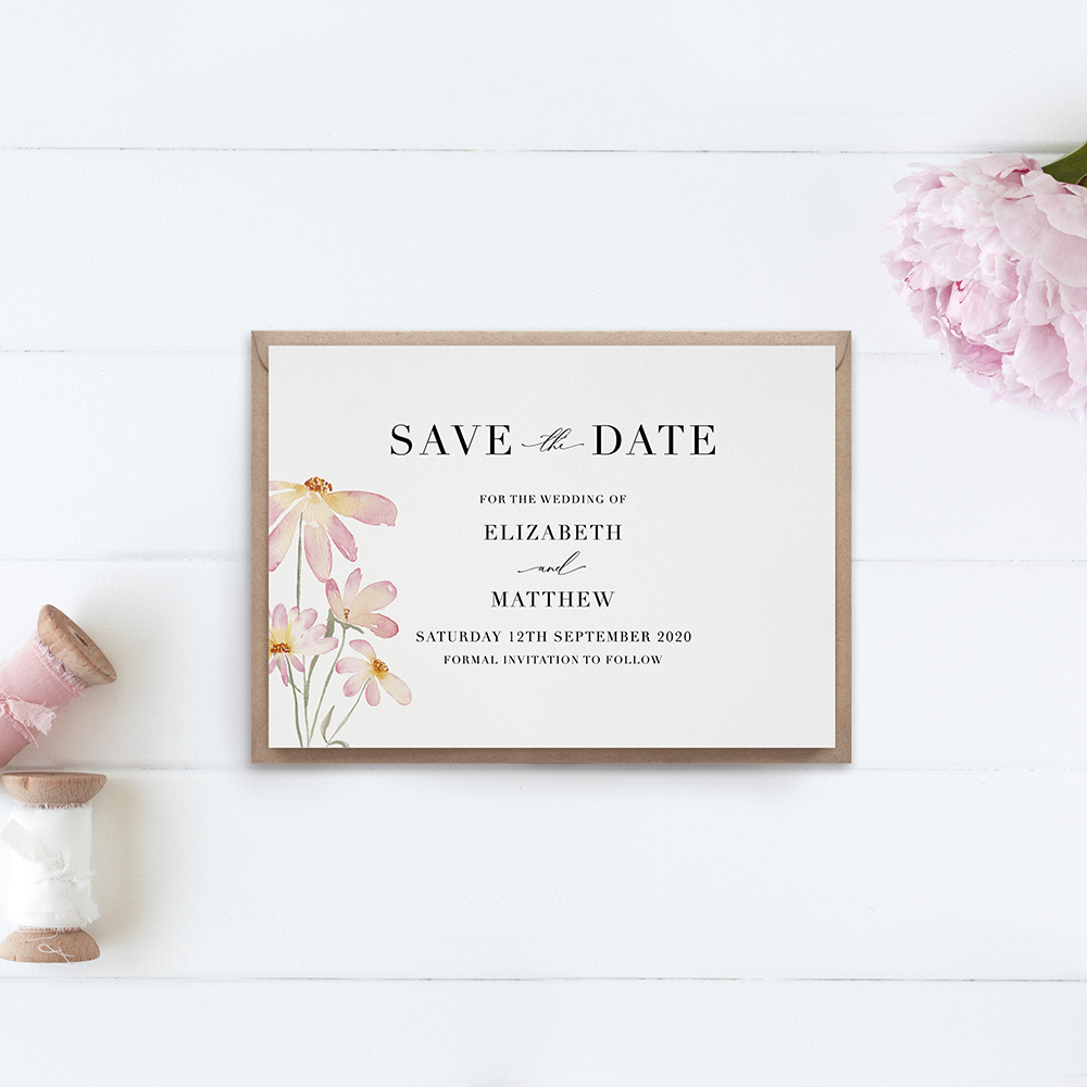 'Daisy Pink' Save the Date