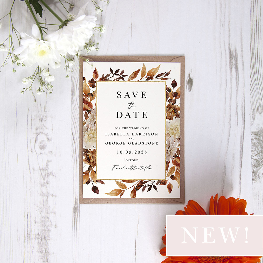 'Autumn Garden AG10' Save the Date Sample