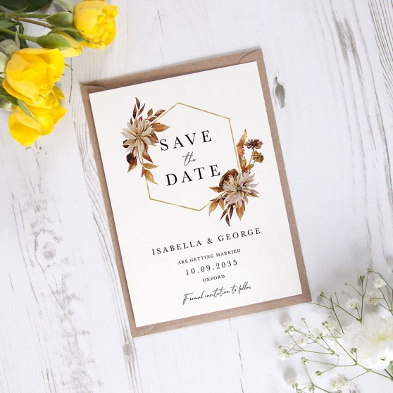 'Autumn Garden AG11' Save the Date Sample