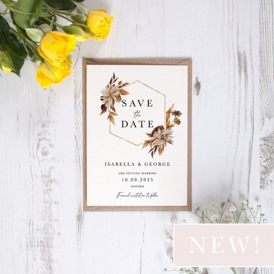 'Autumn Garden AG11' Save the Date Sample