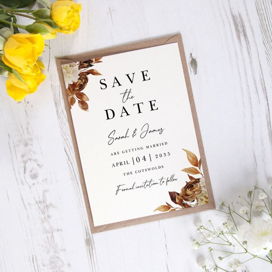 'Autumn Garden AG12' Save the Date Sample