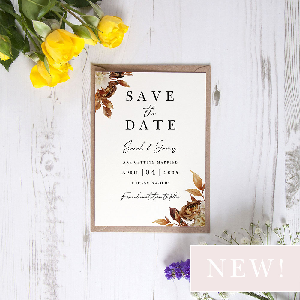 'Autumn Garden AG12' Save the Date Sample
