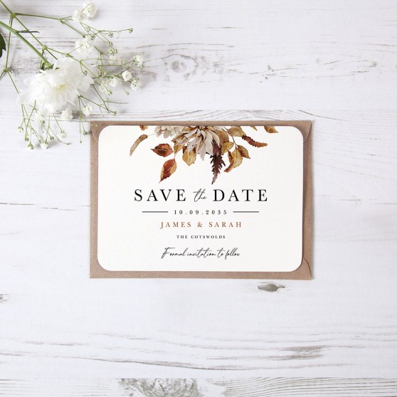 'Autumn Garden AG13' Save the Date Sample