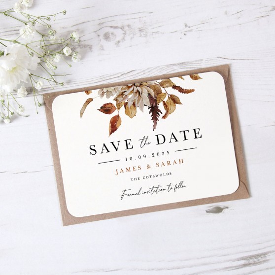 'Autumn Garden AG13' Save the Date Sample