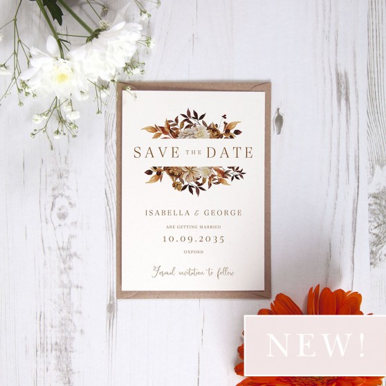 'Autumn Garden AG15' Save the Date Sample