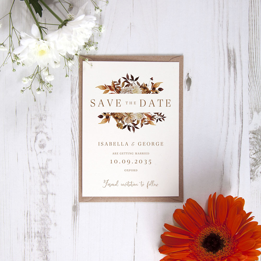 'Autumn Garden AG15' Save the Date Sample