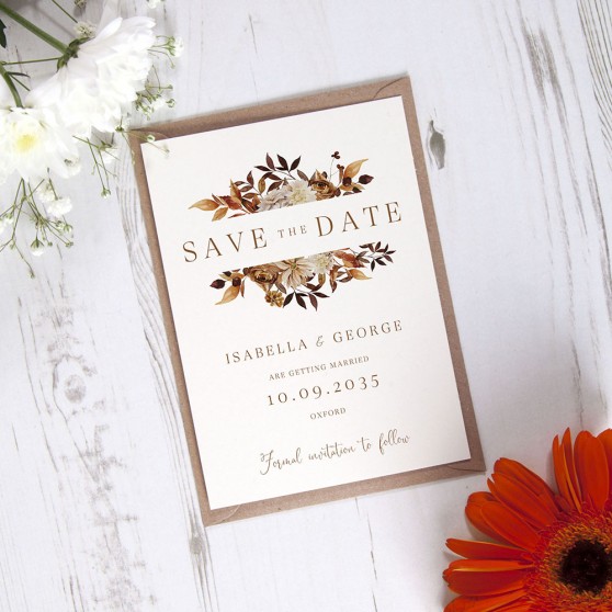 'Autumn Garden AG15' Save the Date Sample