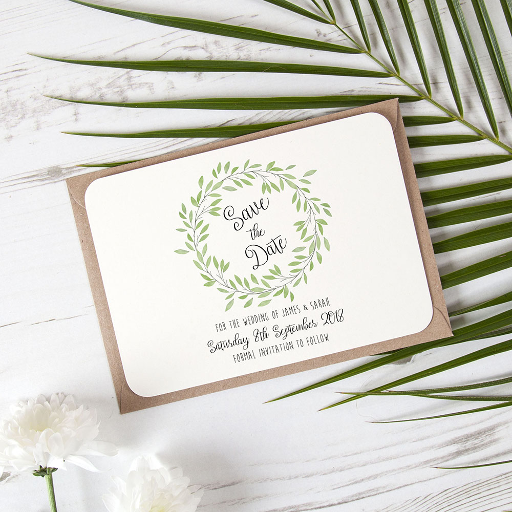 'Autumn Green' Save the Date Sample