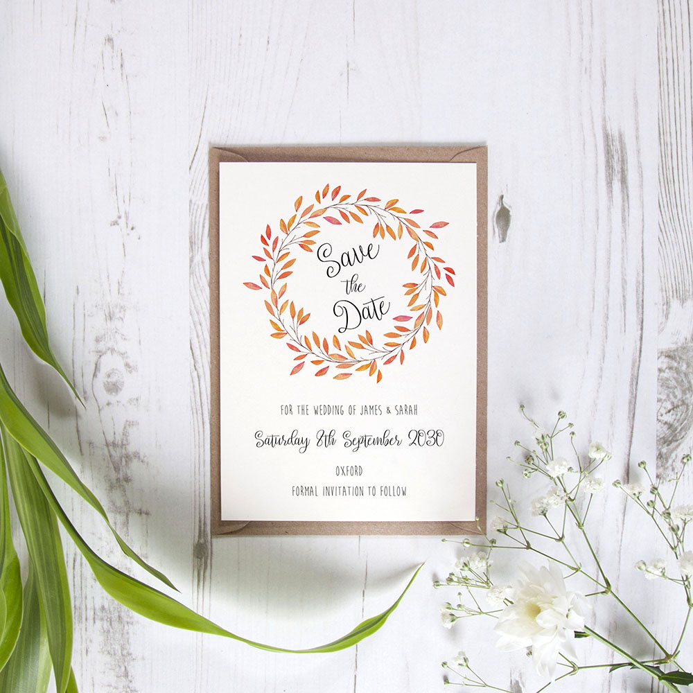 'Autumn Orange' Save the Date