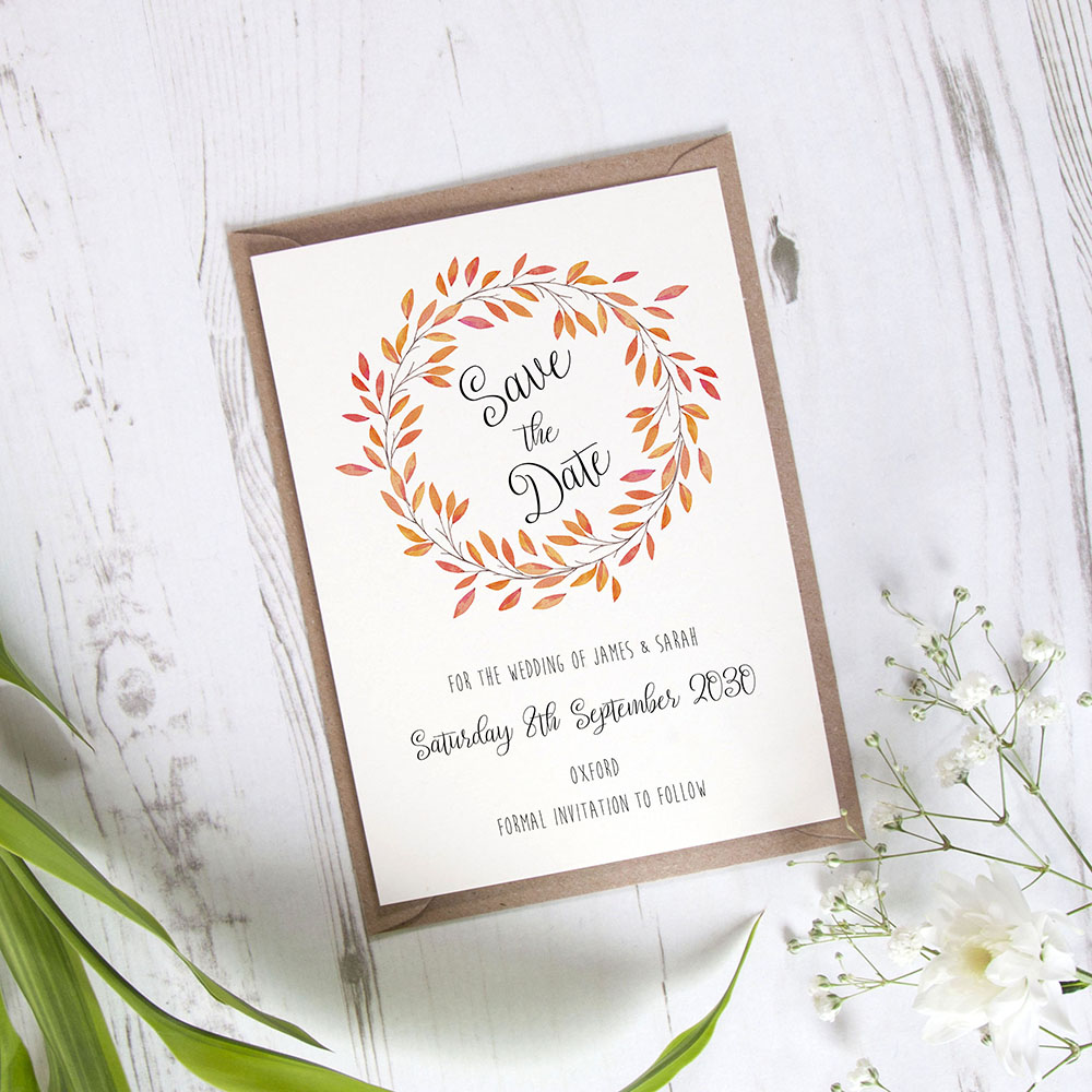 'Autumn Orange' Save the Date