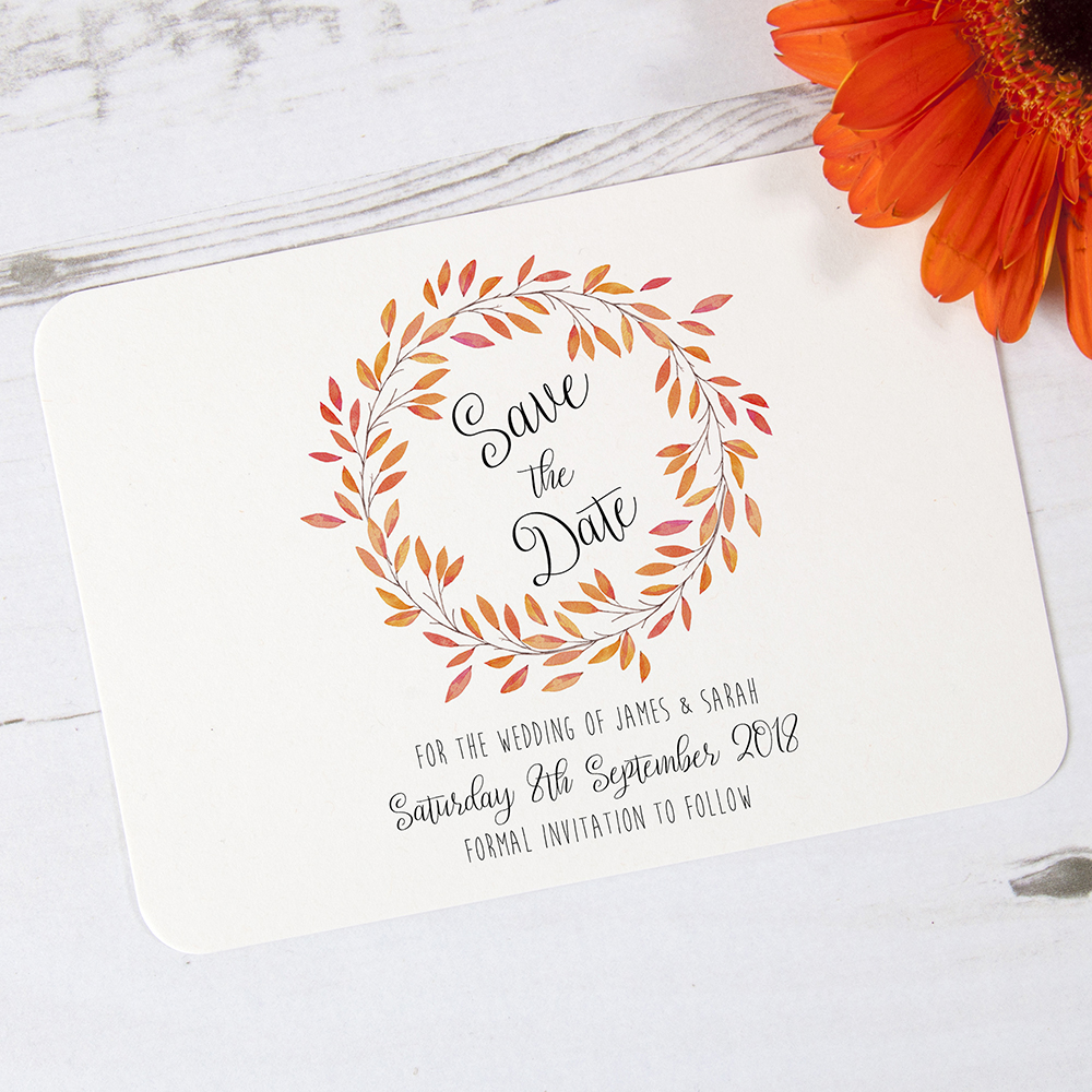 'Autumn Orange' Save the Date