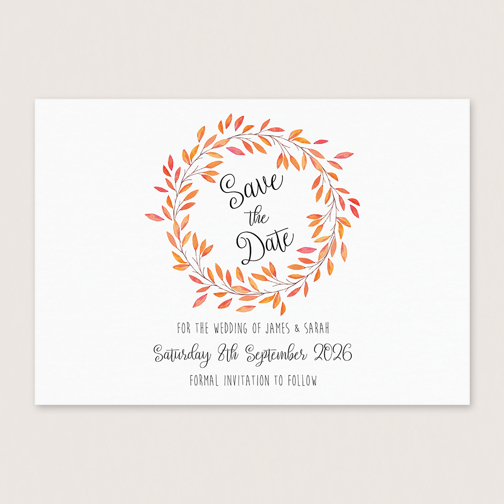 'Autumn Orange' Save the Date