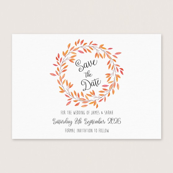 'Autumn Orange' Save the Date