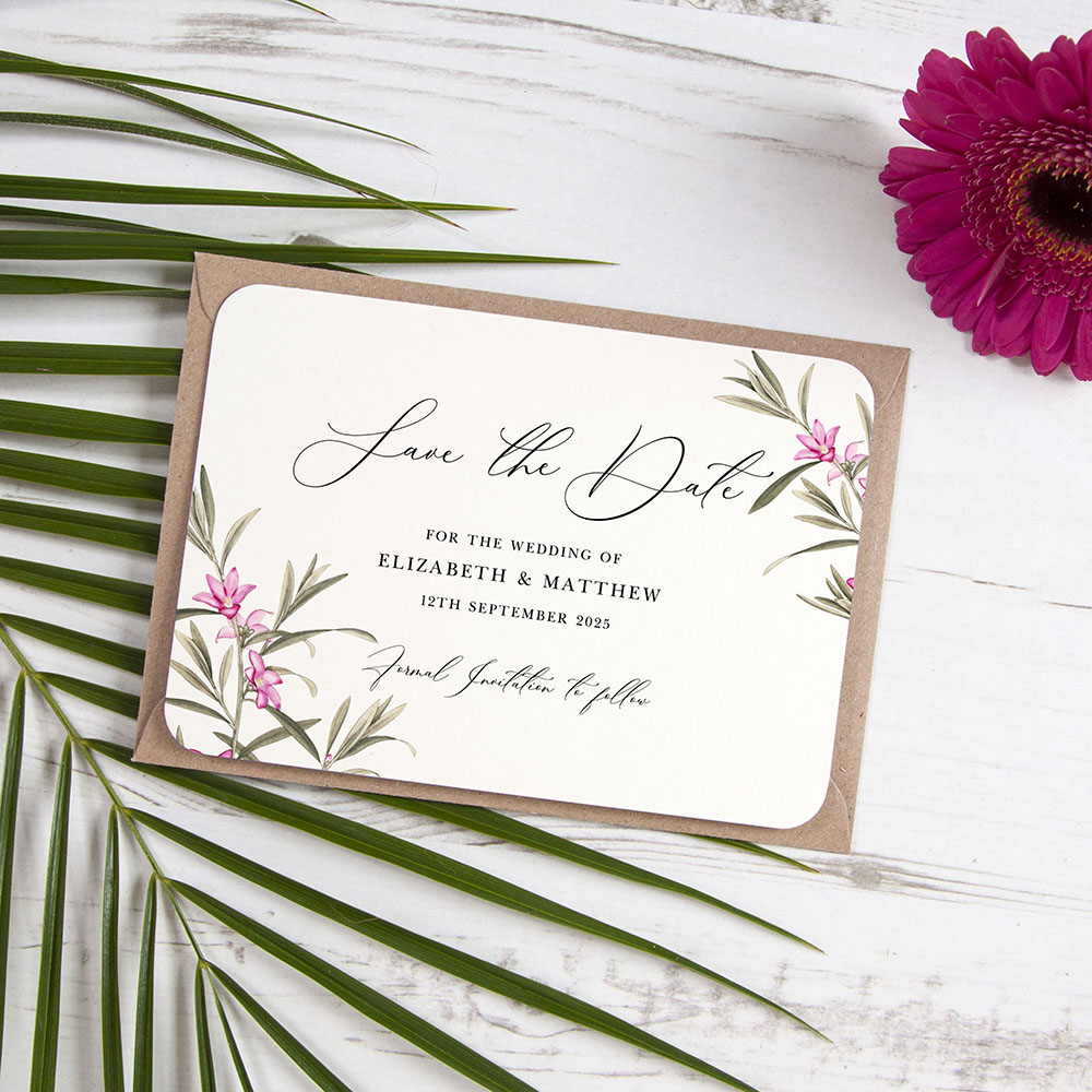 'Pink Botanical PB10' Save the Date