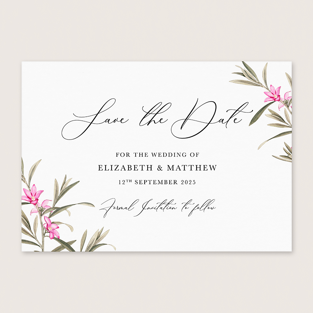 'Pink Botanical PB10' Save the Date