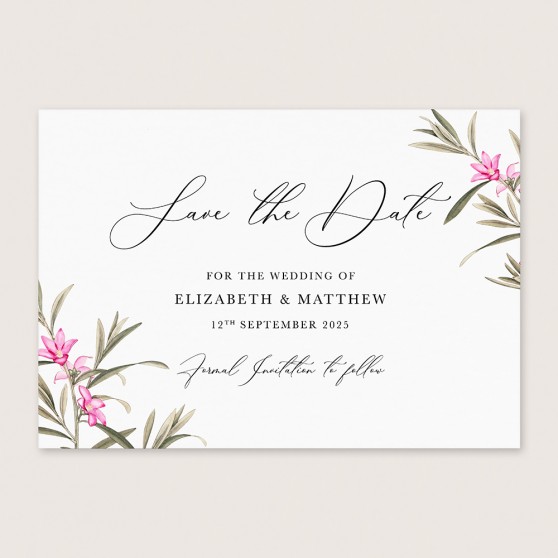 'Pink Botanical PB10' Save the Date