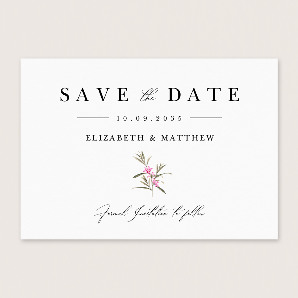 'Pink Botanical PB11' Save the Date
