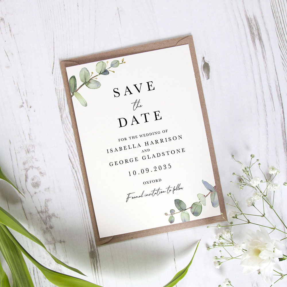 'Campagna Eucalyptus CP03' Save the Date Sample
