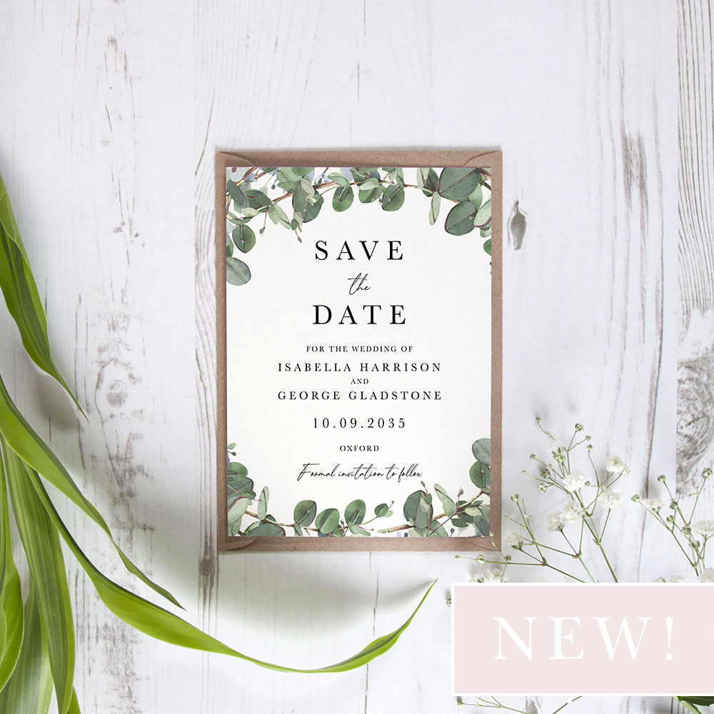 'Campagna Eucalyptus CP04' Save the Date Sample