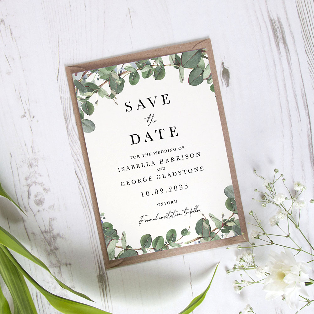 'Campagna Eucalyptus CP04' Save the Date Sample