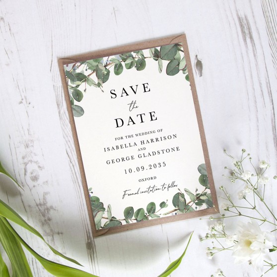 'Campagna Eucalyptus CP04' Save the Date Sample
