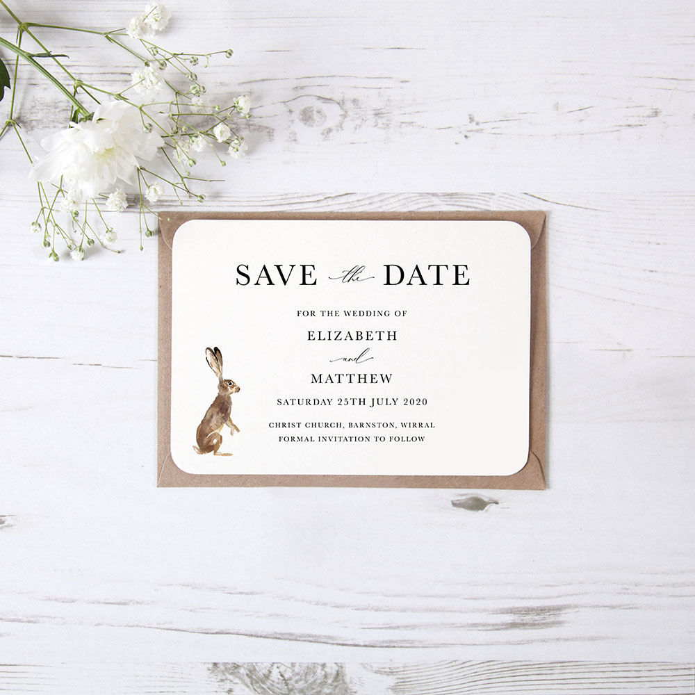 'Christmas Hare' Save the Date Sample